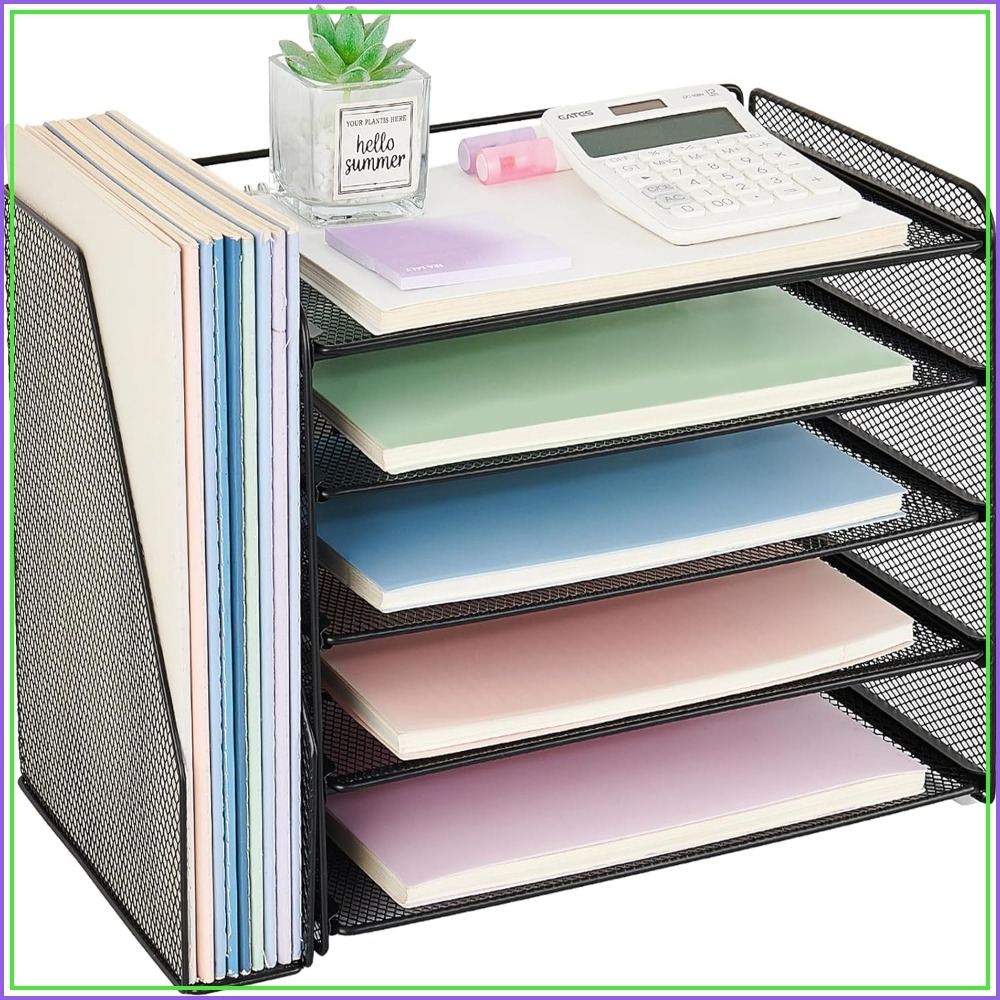 Letter Tray Desk - 5-Tier Paper Organizer Letter Tray with