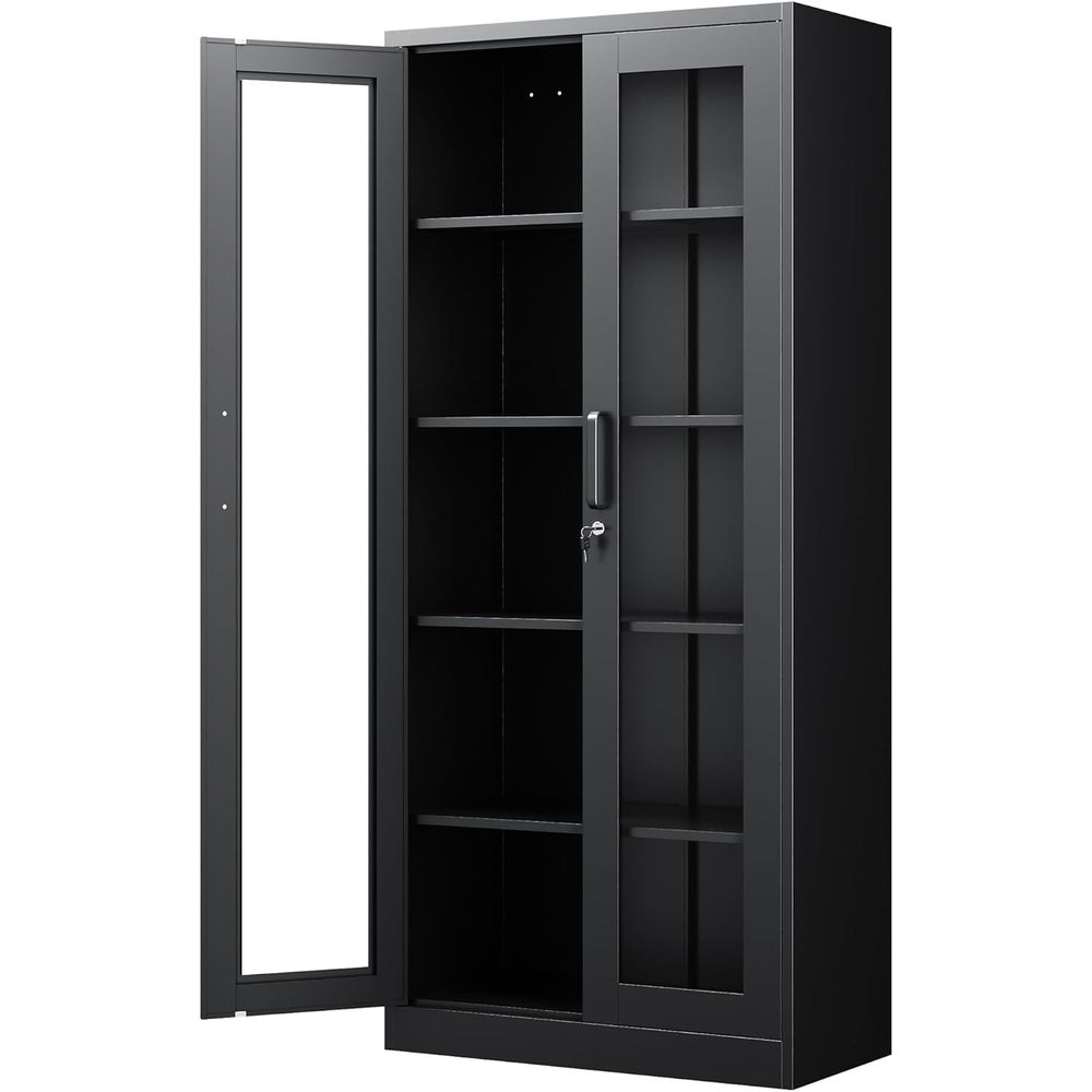 Home Office Free - 71 Metal Glass Display Cabinet with