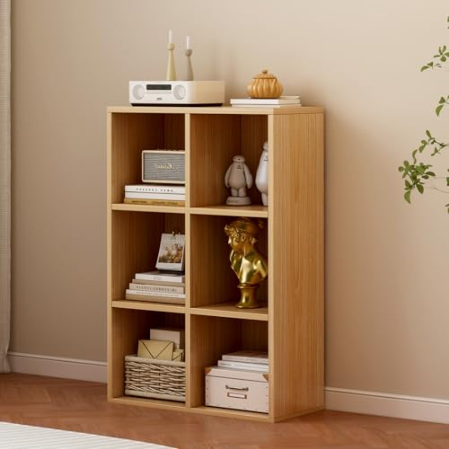 Home Office Free - 6-Cube Storage Shelf Bookcase - Wooden