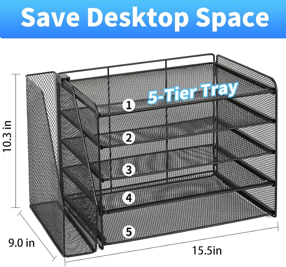5-Tier Paper Organizer Letter  - Letter Tray Desk avis et prix