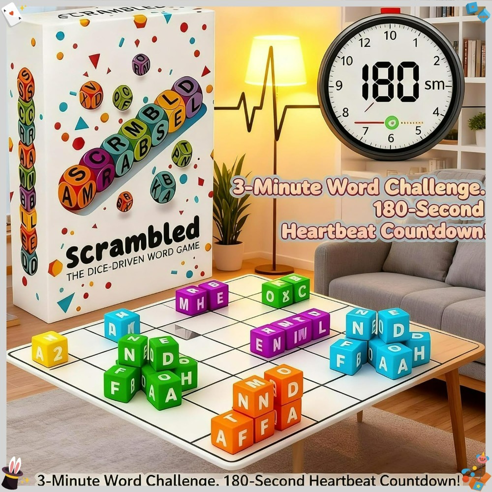 Scrambled Dice Word Game for 2 - Letter Tray Desk avis et prix