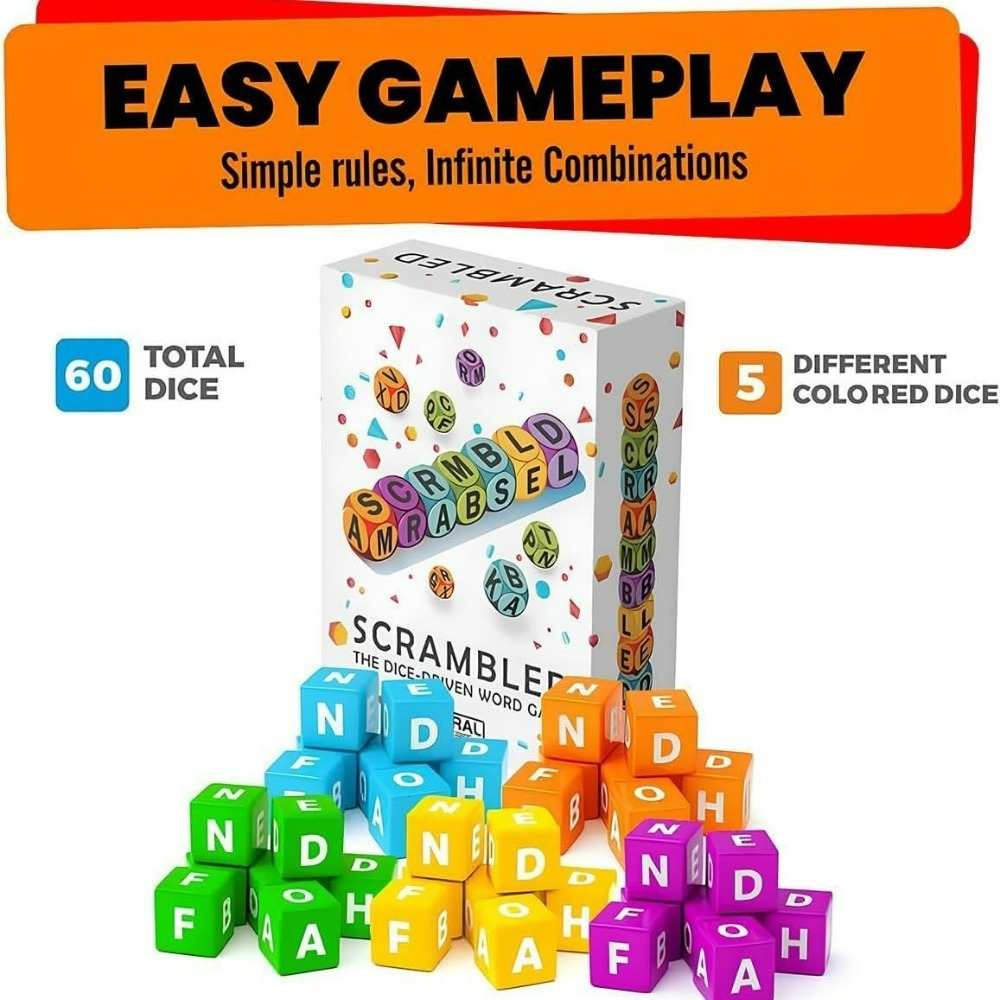 Scrambled Dice Word Game for 2 - Letter Tray Desk avis et prix