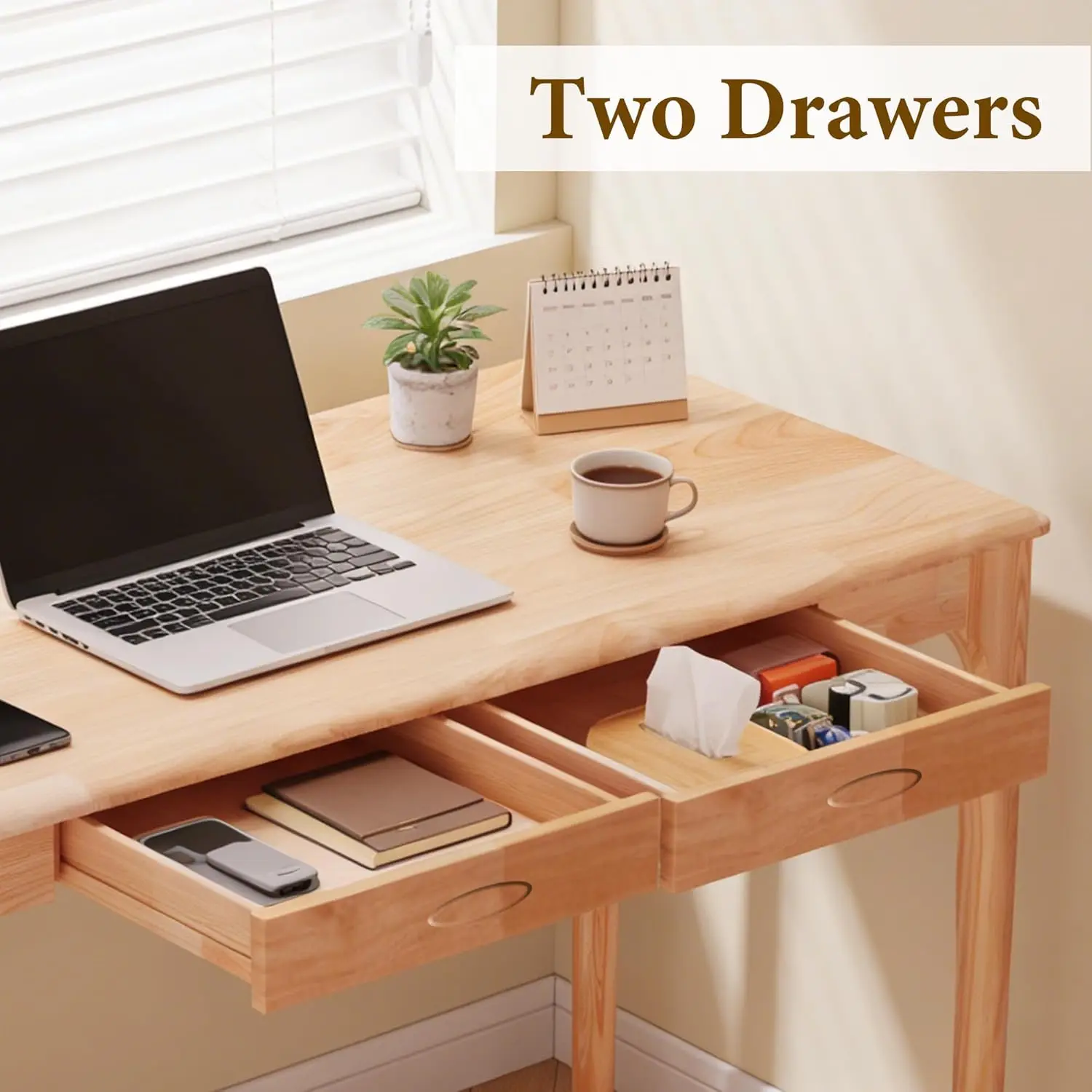 47 Inch Beech Solid Wood Desk  - Home Office Work Table avis et prix