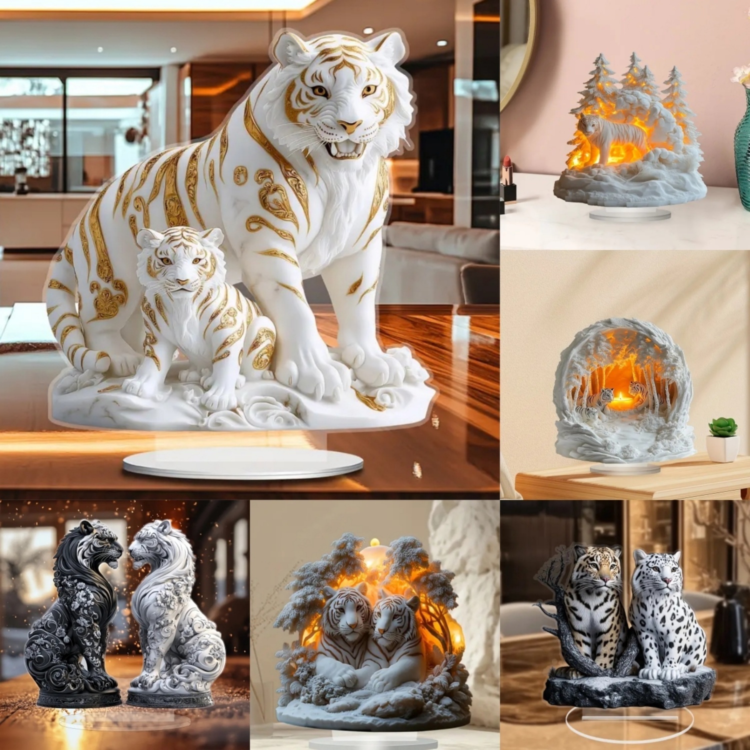 Two Tigers Statue,2D Flat Anim - Home Office For Two avis et prix