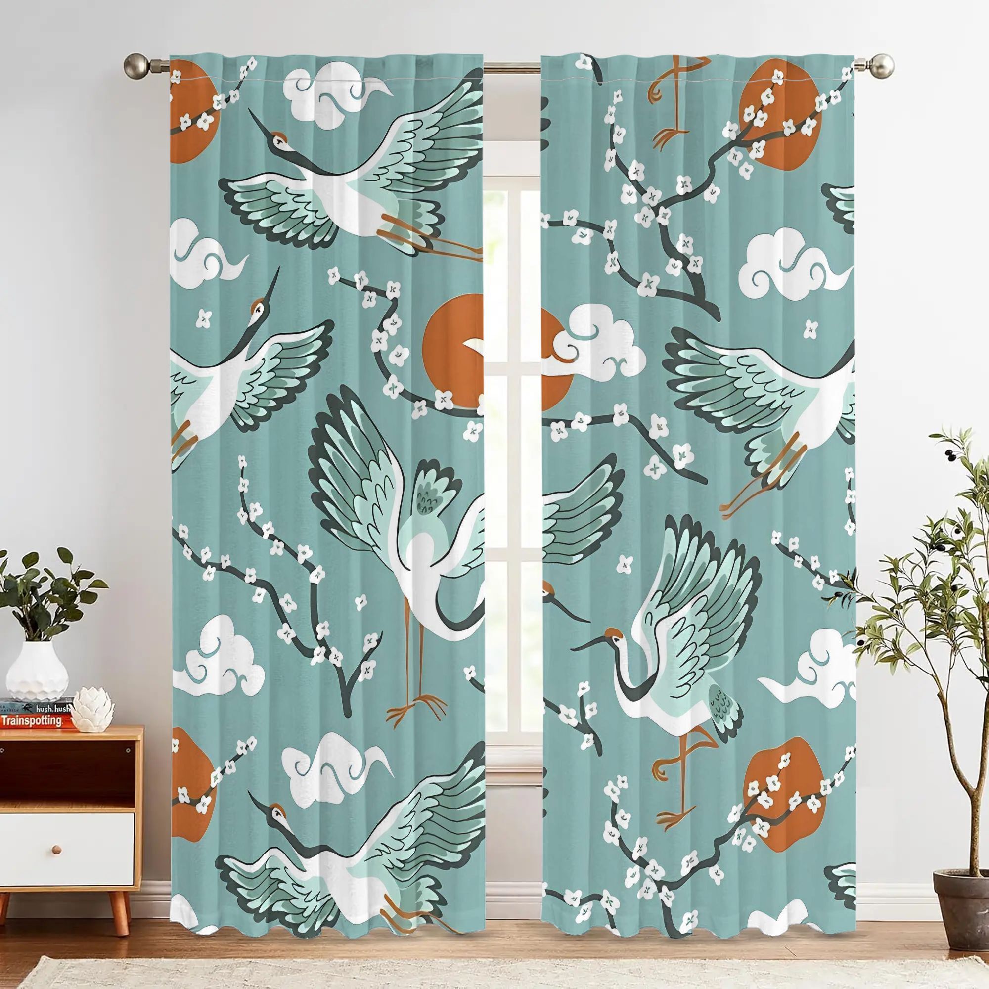 Elegant Teal Watercolor Bird C - Home Office Japandi avis et prix
