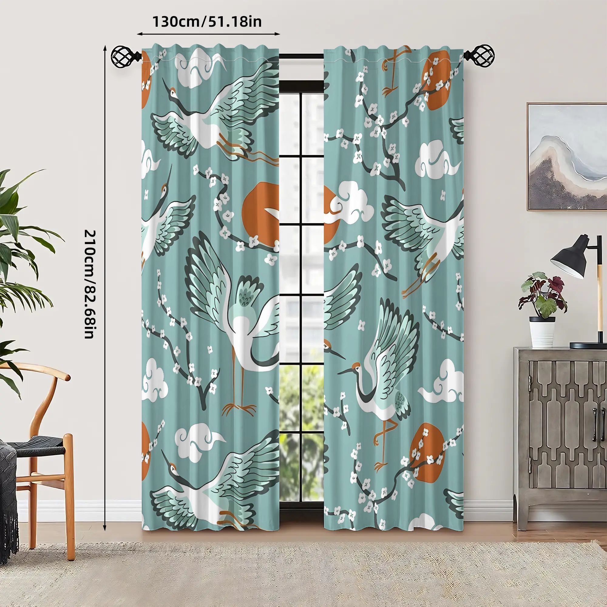 Elegant Teal Watercolor Bird C - Home Office Japandi avis et prix