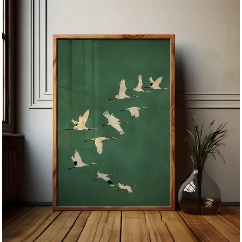 1pc Japandi Crane Vintage Love - Home Office Japandi avis et prix