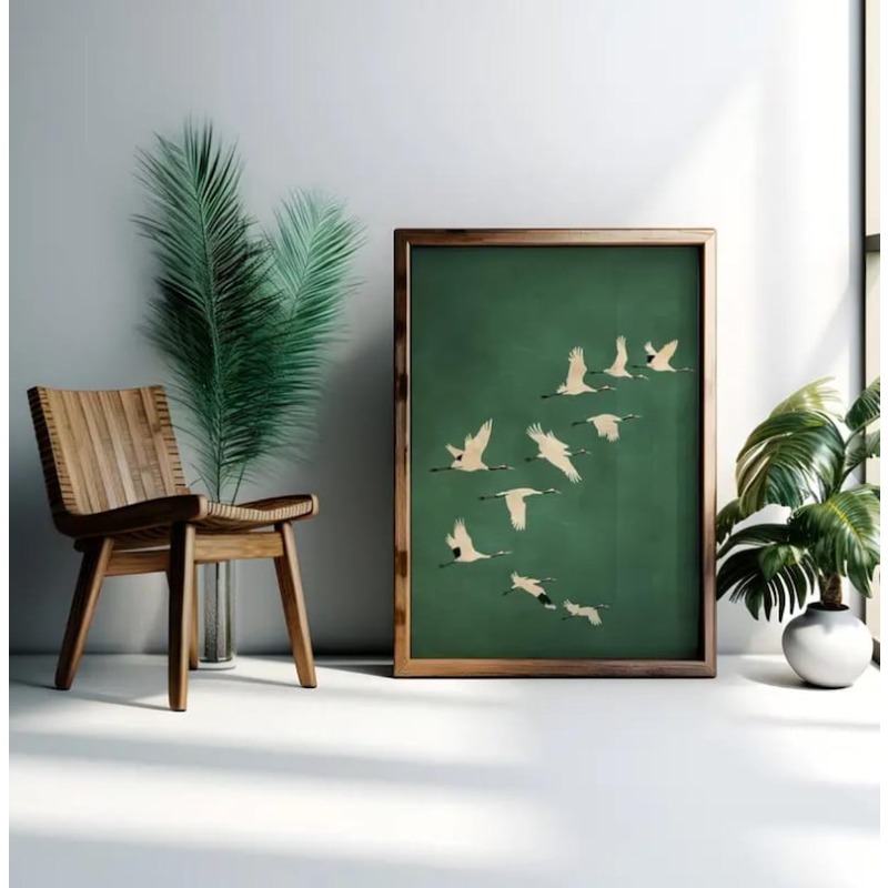 1pc Japandi Crane Vintage Love - Home Office Japandi avis et prix