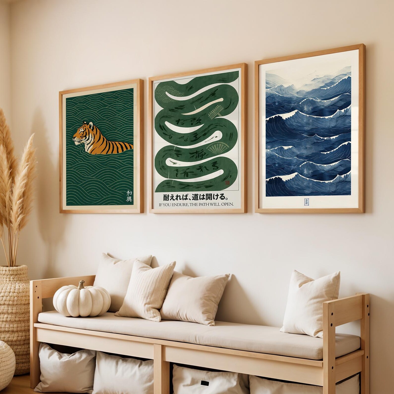 3pcs/set Japanese Canvas Wall  - Home Office Japandi avis et prix