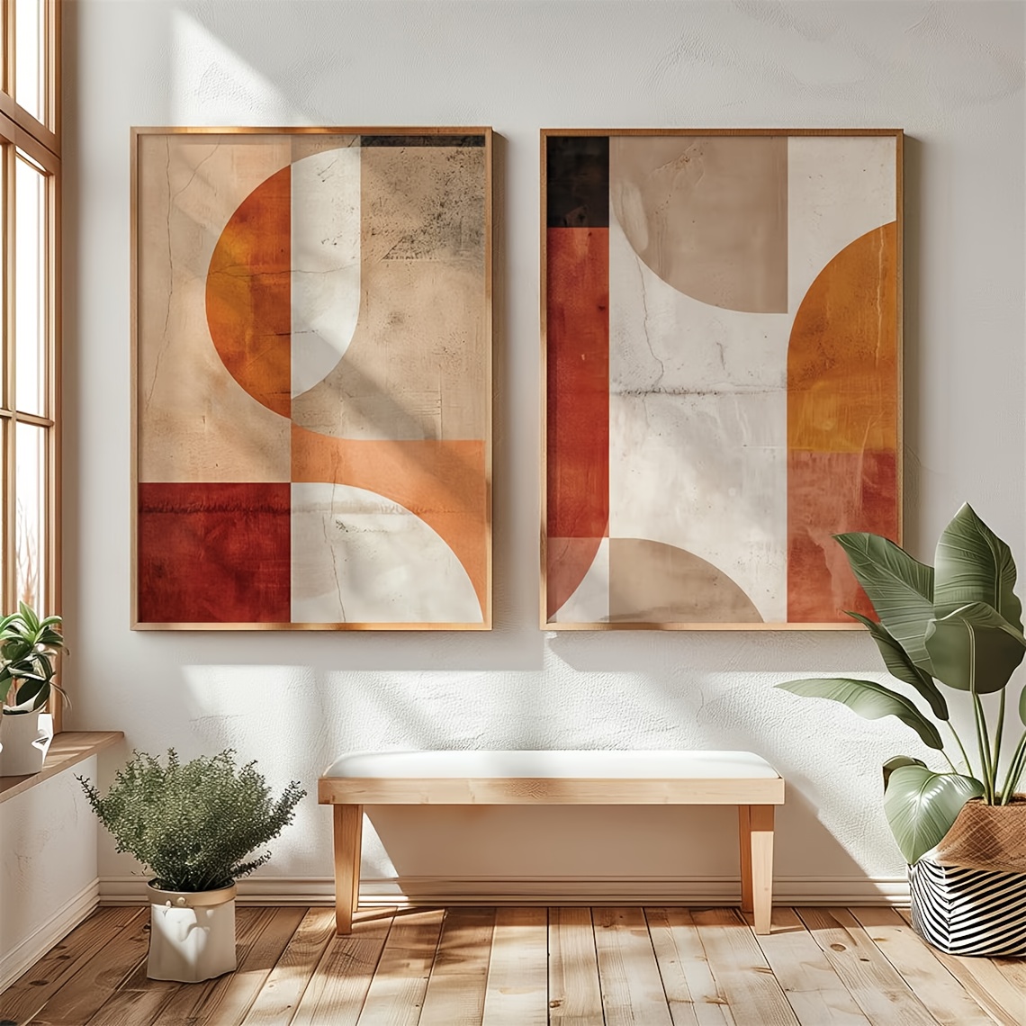 2D/Flat 2pcs Geometric Abstrac - Home Office Japandi avis et prix