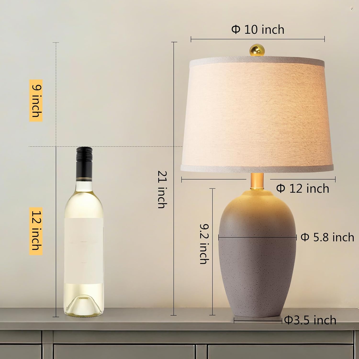 21'' Set of 2 Farmhouse Cerami - Desk Lamp Led avis et prix