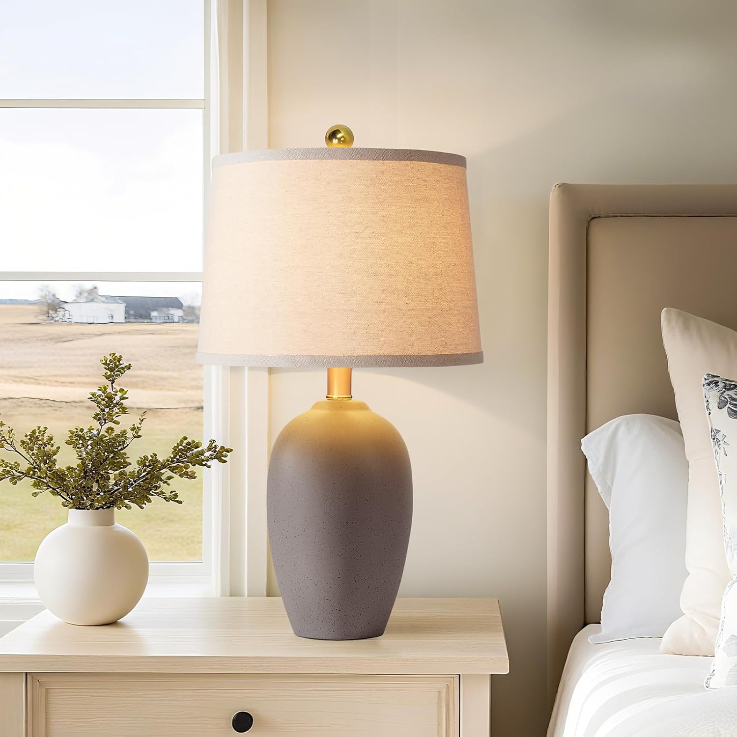 21'' Set of 2 Farmhouse Cerami - Desk Lamp Led avis et prix