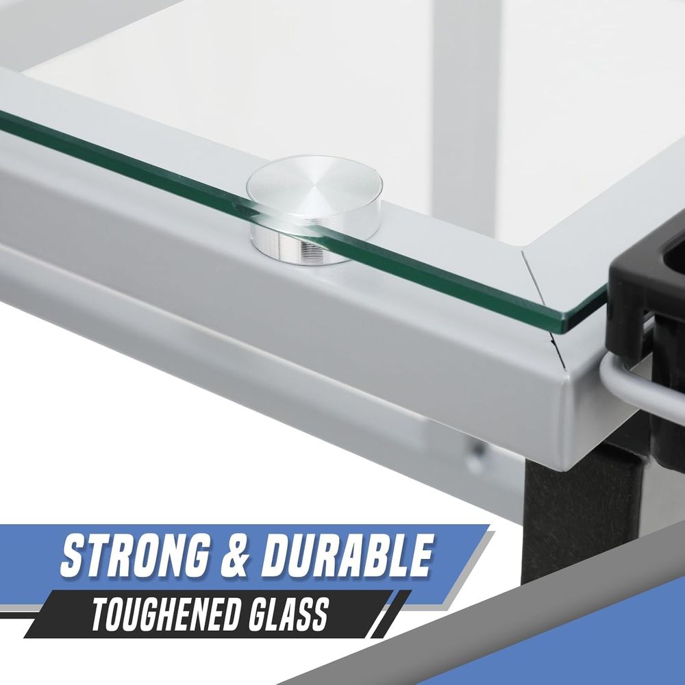 Adjustable Glass Top Dining Ta - Home Office Free avis et prix