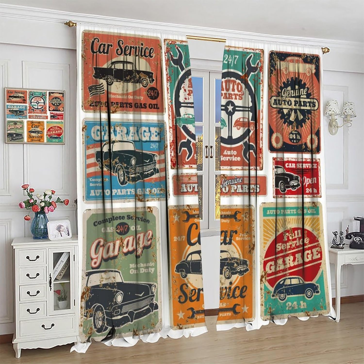 Garage Curtains, Vintage Man D - Home Office Shed avis et prix