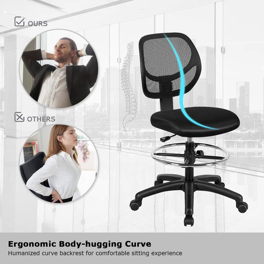 Ergonomic Black Mesh Swivel Of - Home Office Free avis et prix