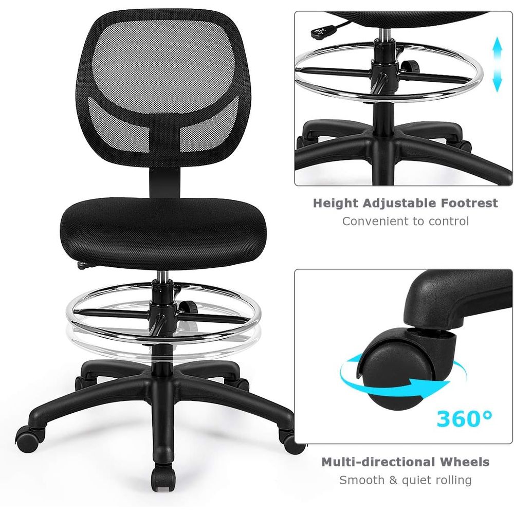 Ergonomic Black Mesh Swivel Of - Home Office Free avis et prix