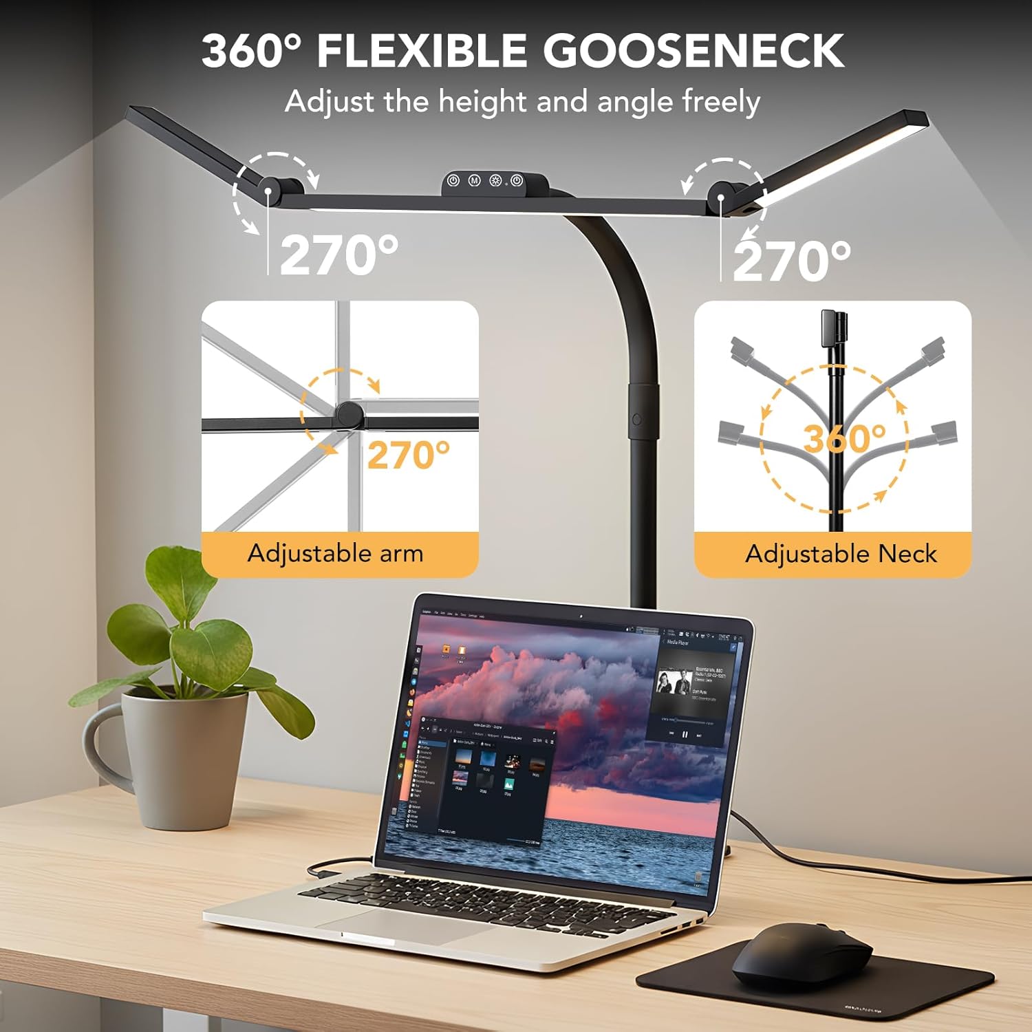 Adjustable LED Desk Lamp with  - Desk Lamp Led avis et prix