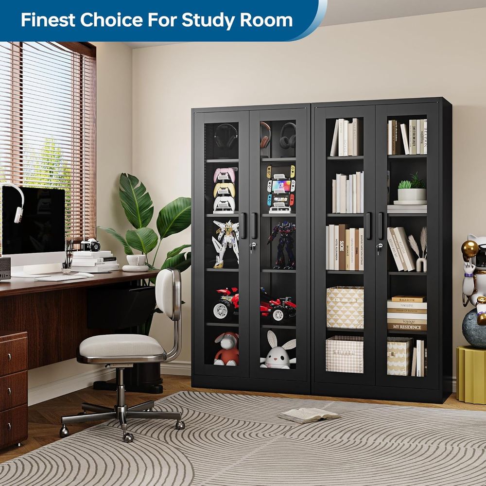 71 Metal Glass Display Cabinet - Home Office Free avis et prix