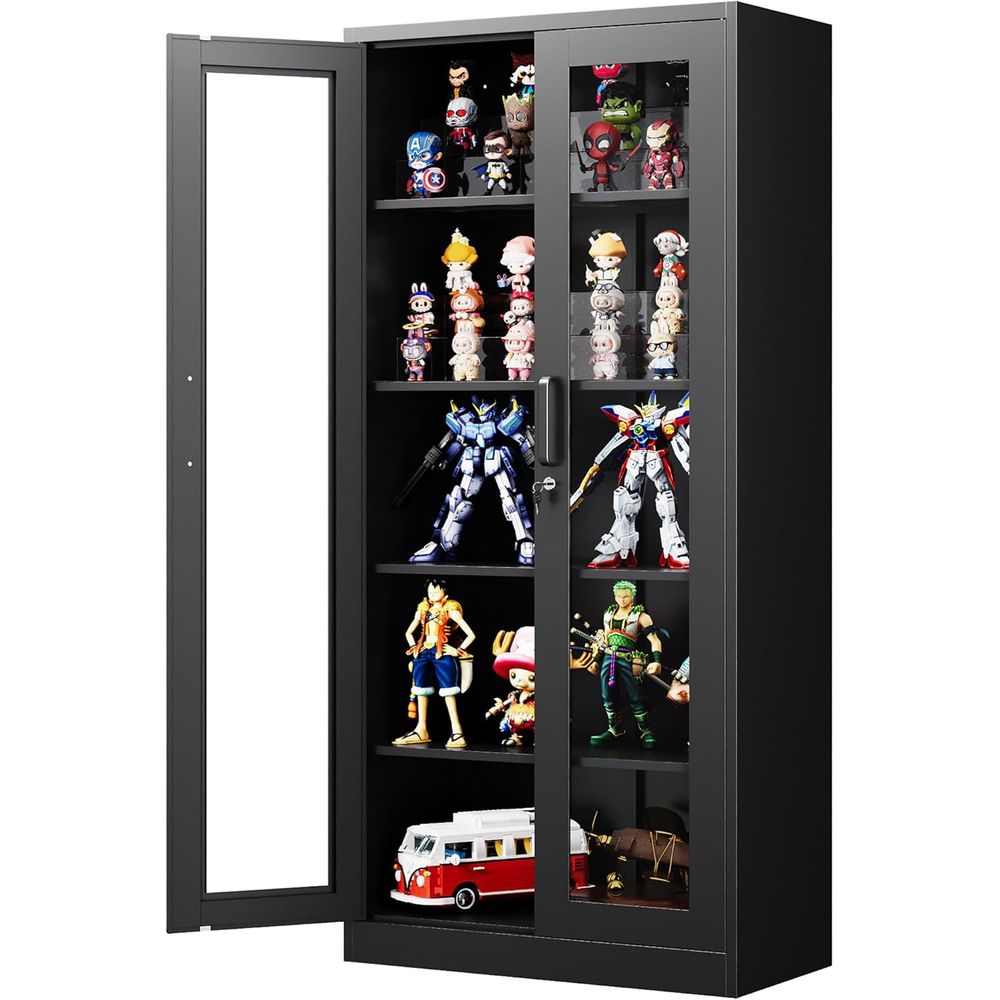 71 Metal Glass Display Cabinet - Home Office Free avis et prix