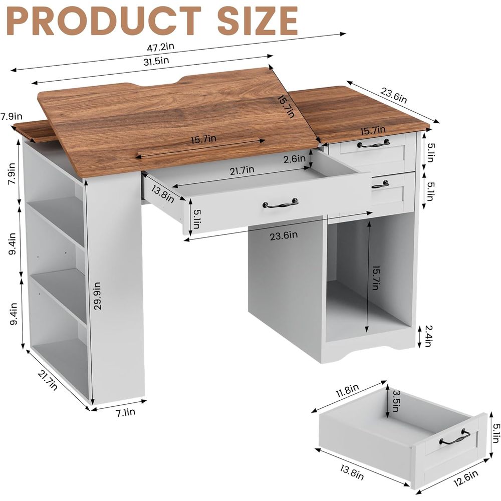Adjustable Desk with Storage a - Home Office Free avis et prix