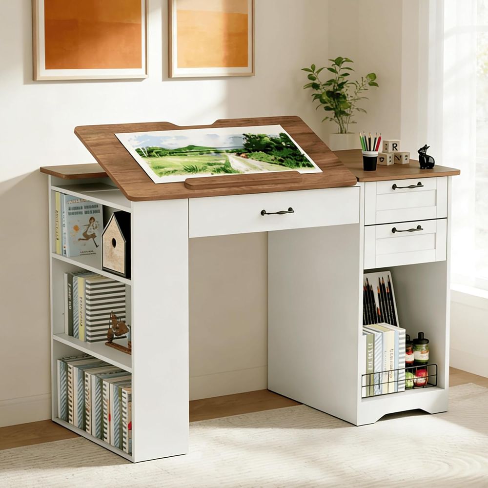 Adjustable Desk with Storage a - Home Office Free avis et prix