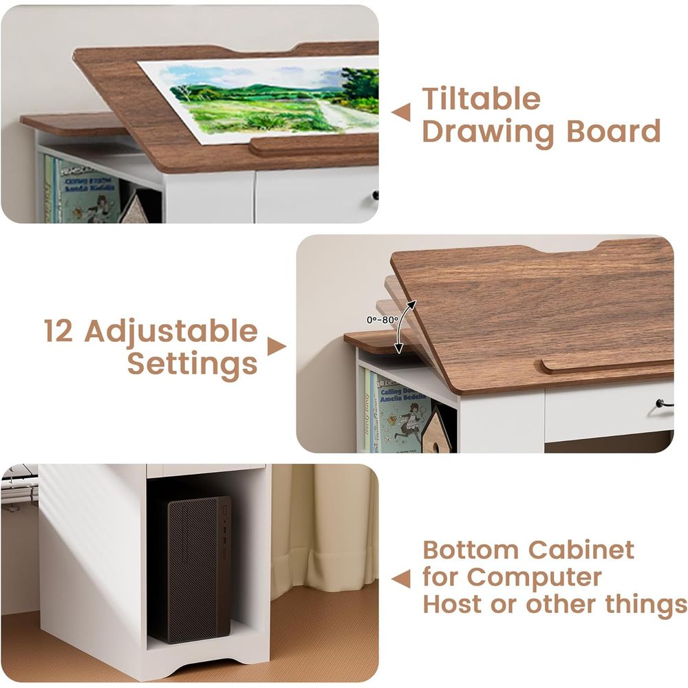 Adjustable Desk with Storage a - Home Office Free avis et prix