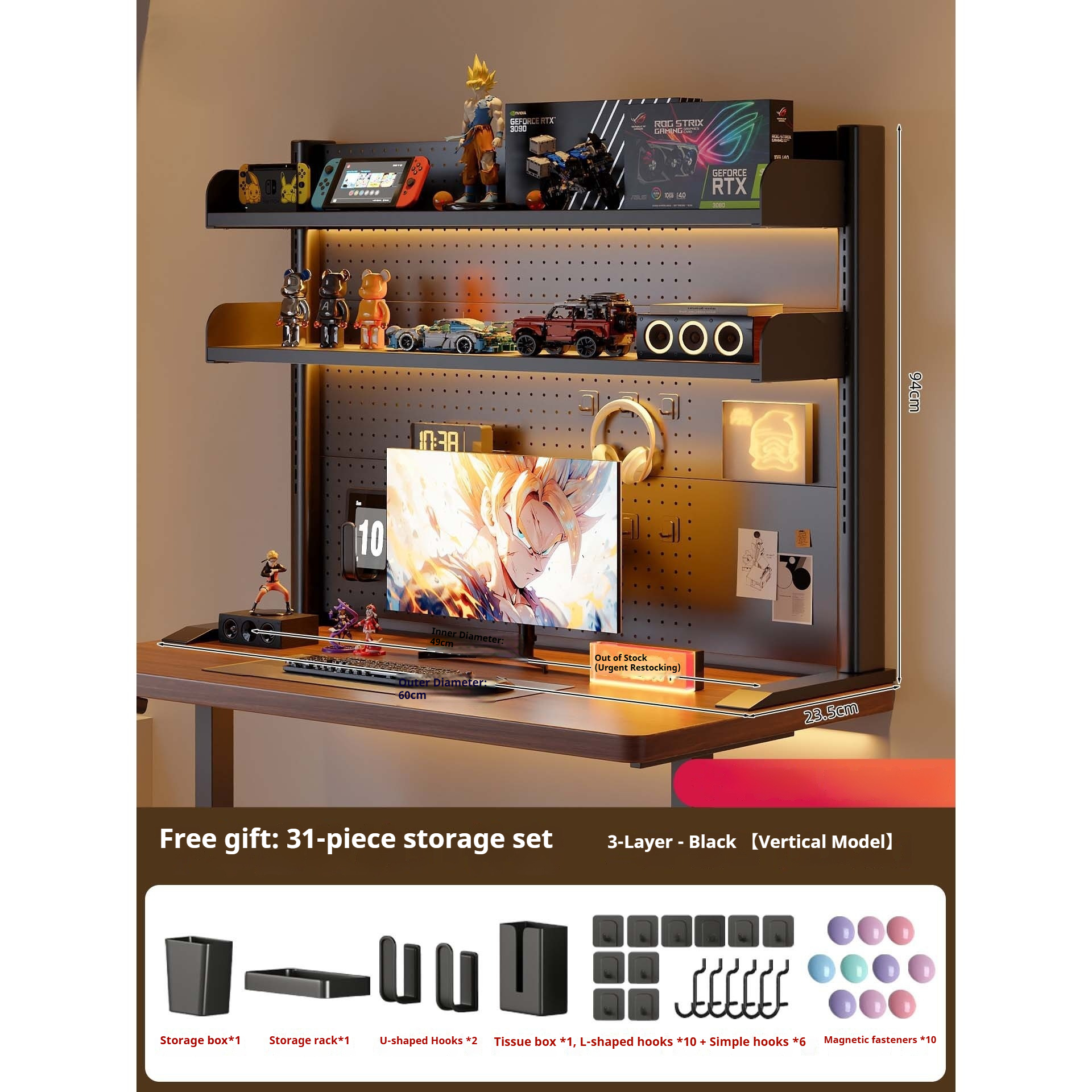Clamp on Desk Shelf with Pegbo - Home Office Work Table avis et prix