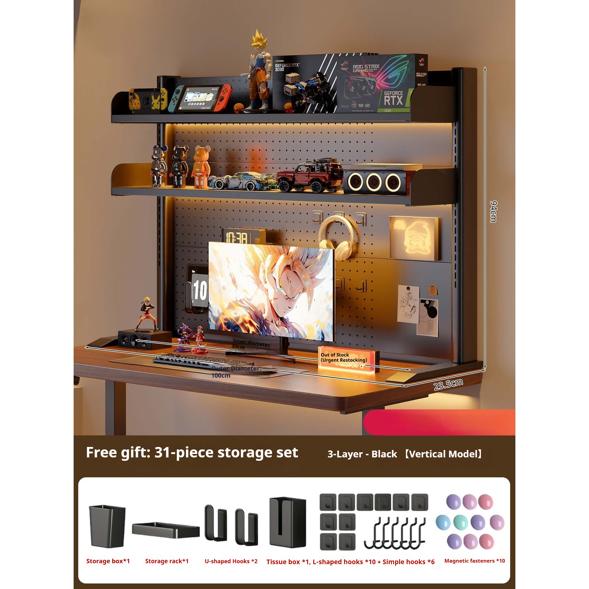 Clamp on Desk Shelf with Pegbo - Home Office Work Table avis et prix