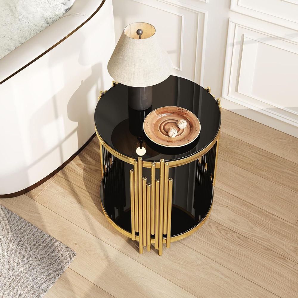 20 Two-Tier Gold Circle Glass  - Home Office For Two avis et prix