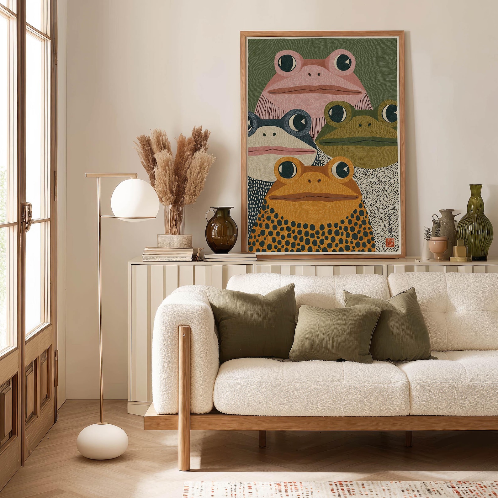 Modern Japanese Frog Art Print - Home Office Japandi avis et prix