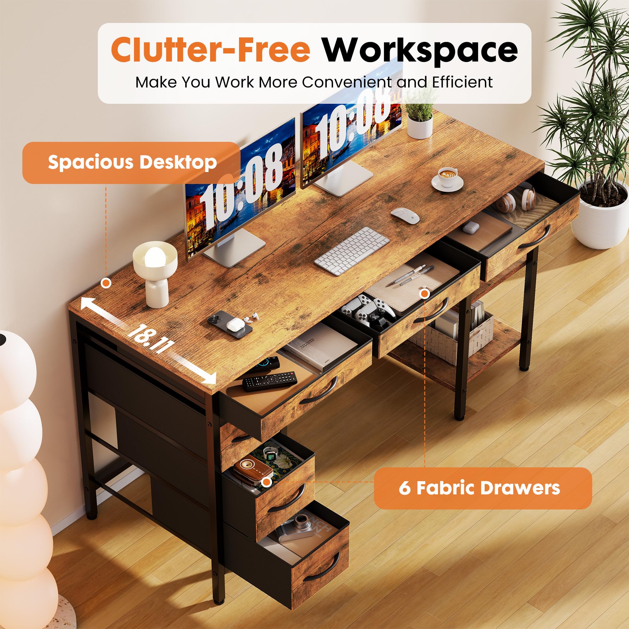 JHK 55 Inch Computer Desk with - Home Office Work Table avis et prix