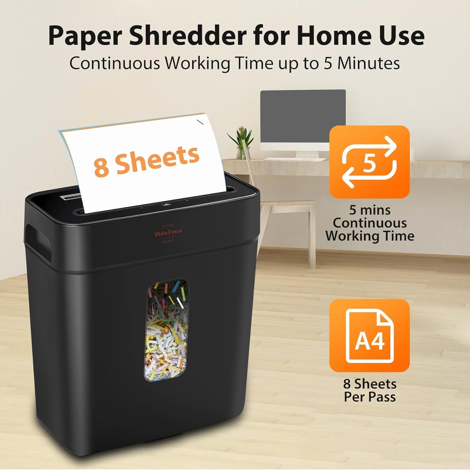 8-Sheet Cross-Cut Paper Shredd - Home Office Shed avis et prix