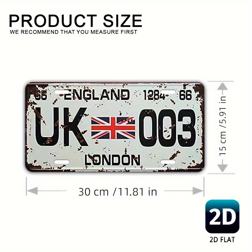 Vintage London UK License Plat - Home Office Of London avis et prix