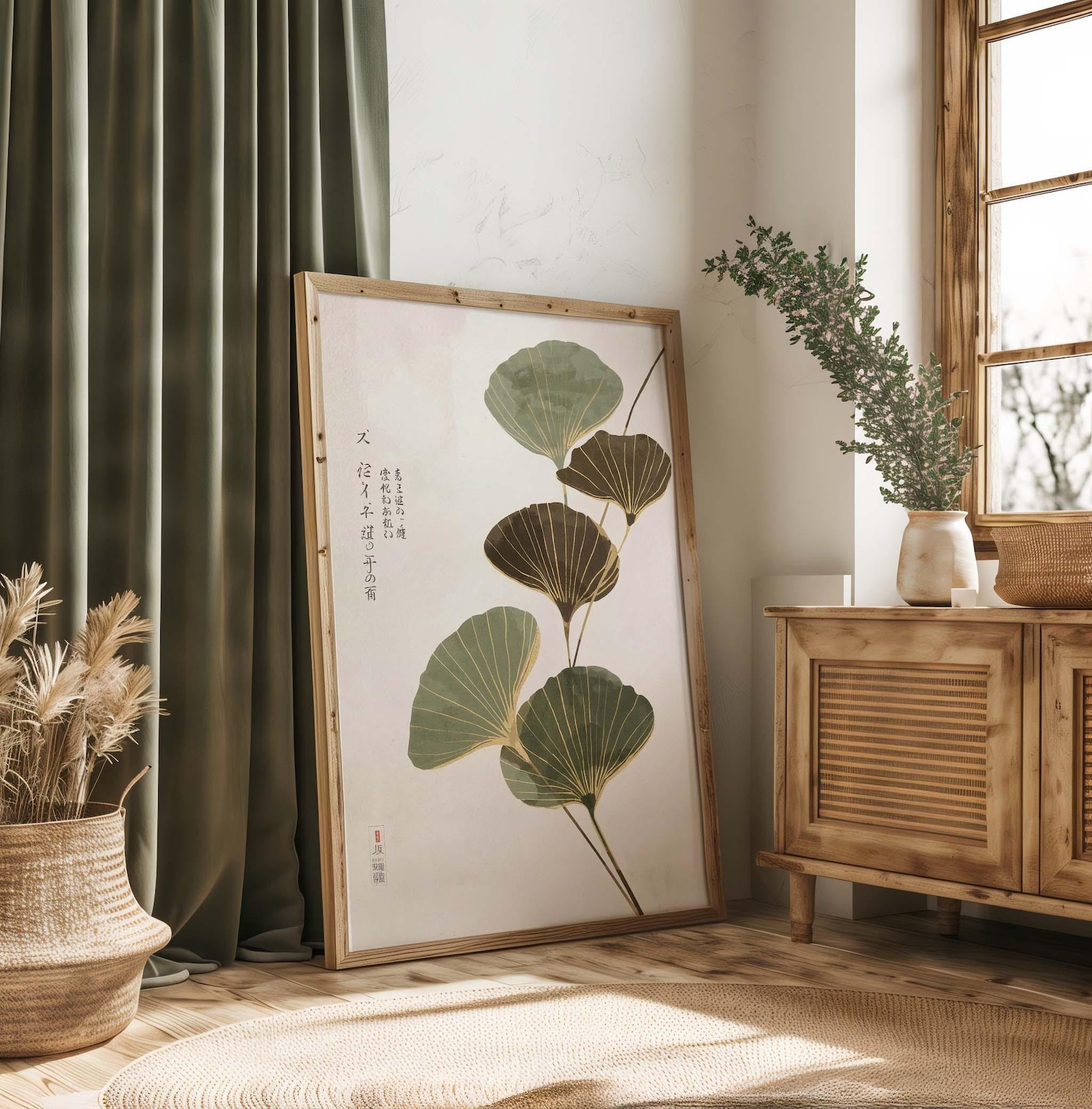 Japandi Neutral Lotus Leaf Can - Home Office Japandi avis et prix