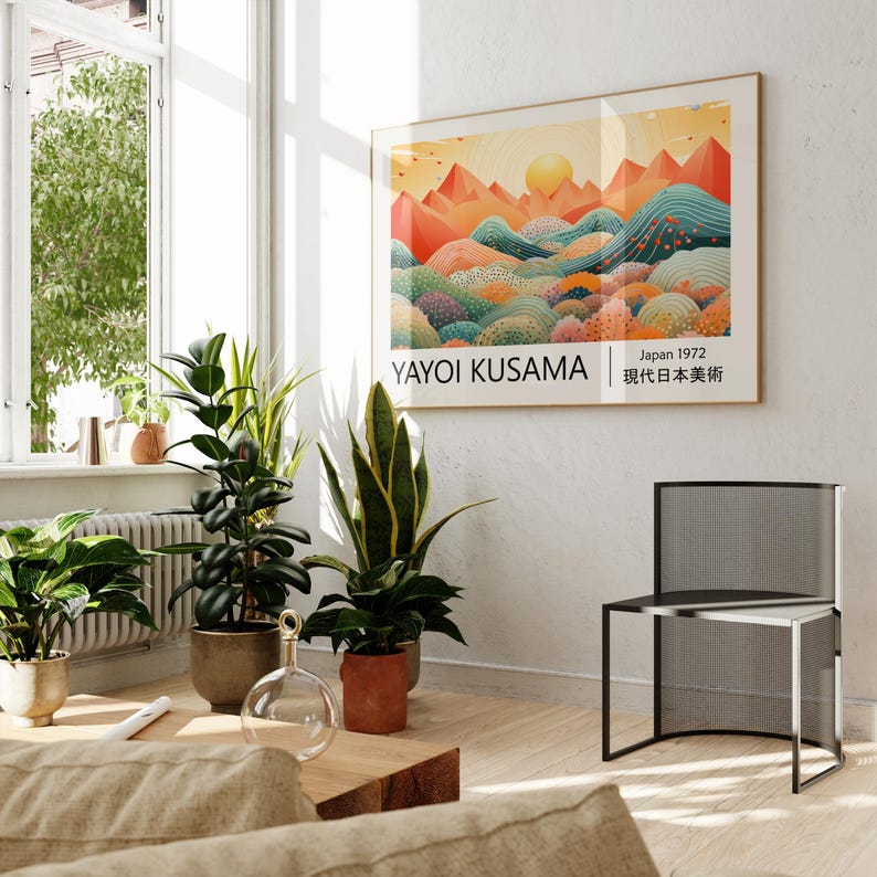 1pc Yayoi Kusama Abstract Land - Home Office Japandi avis et prix