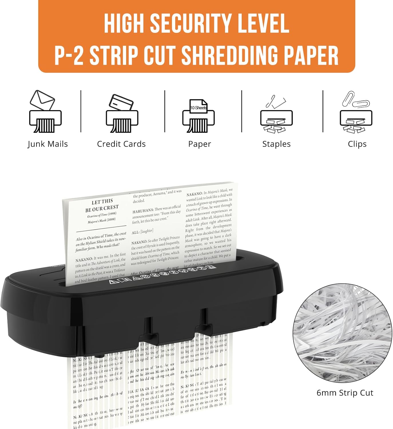 Paper Shredder, 10-Sheet Strip - Home Office Shed avis et prix
