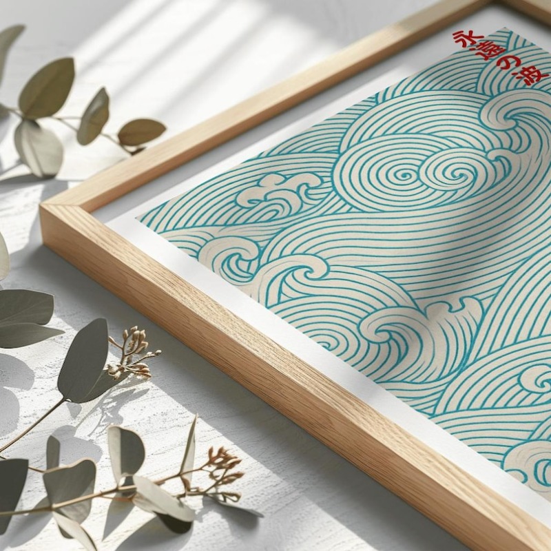 Abstract Japanese Woodblock Ca - Home Office Japandi avis et prix