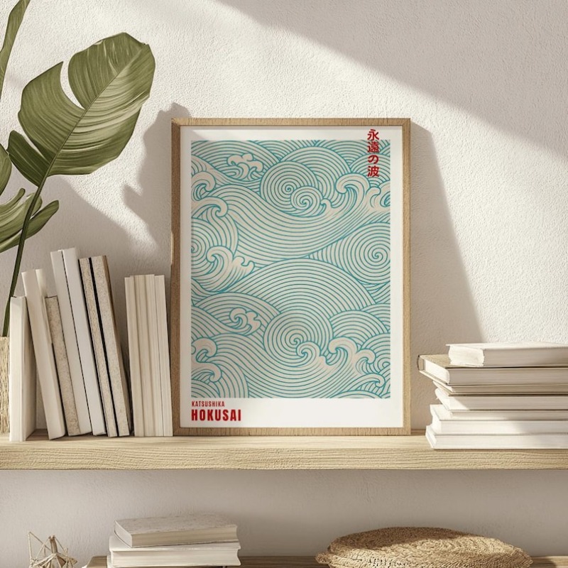 Abstract Japanese Woodblock Ca - Home Office Japandi avis et prix