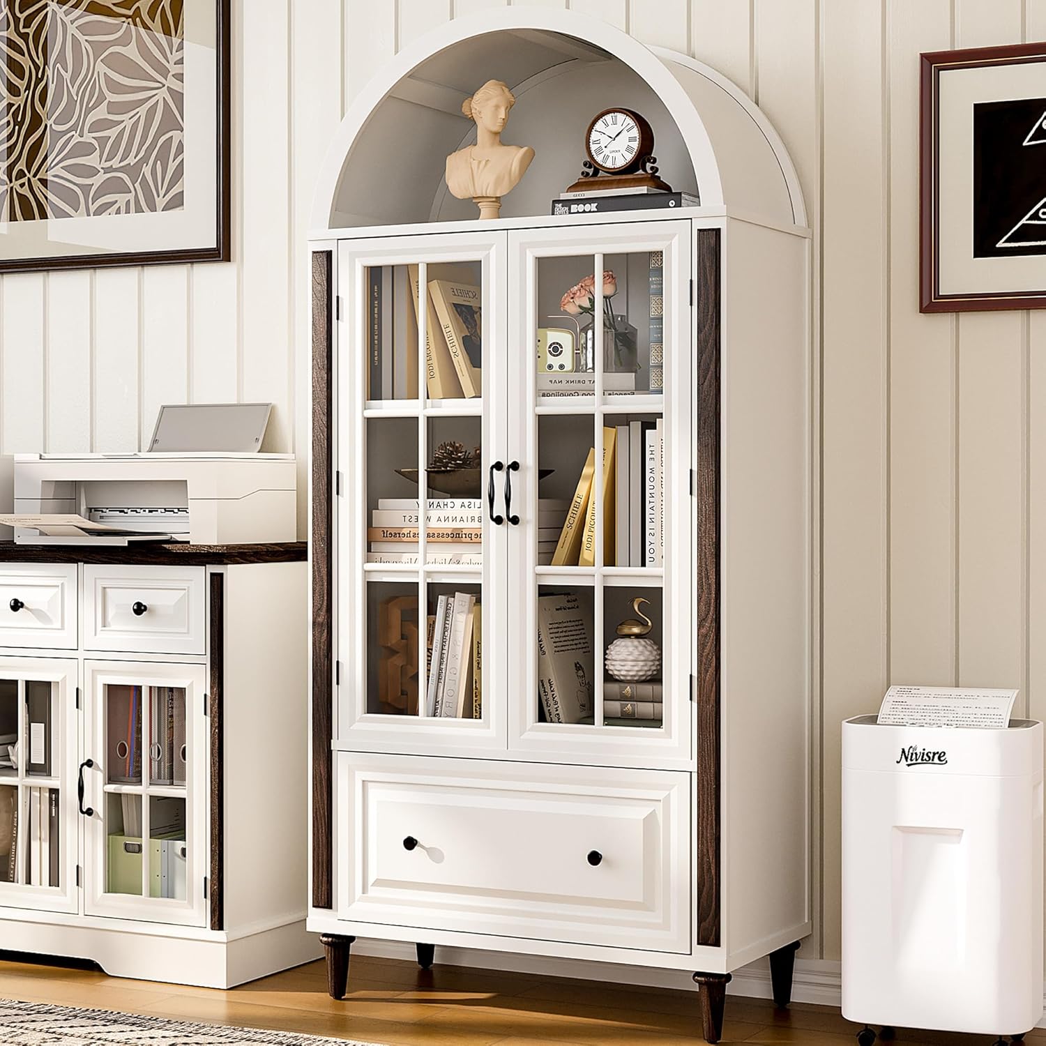 71” Handcrafted Arched Bookcas - Home Office Free avis et prix