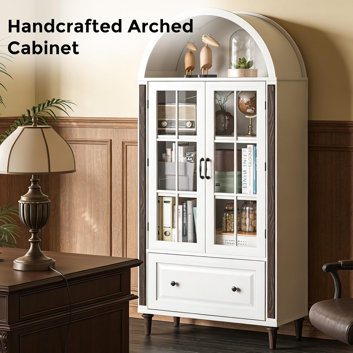 71” Handcrafted Arched Bookcas - Home Office Free avis et prix