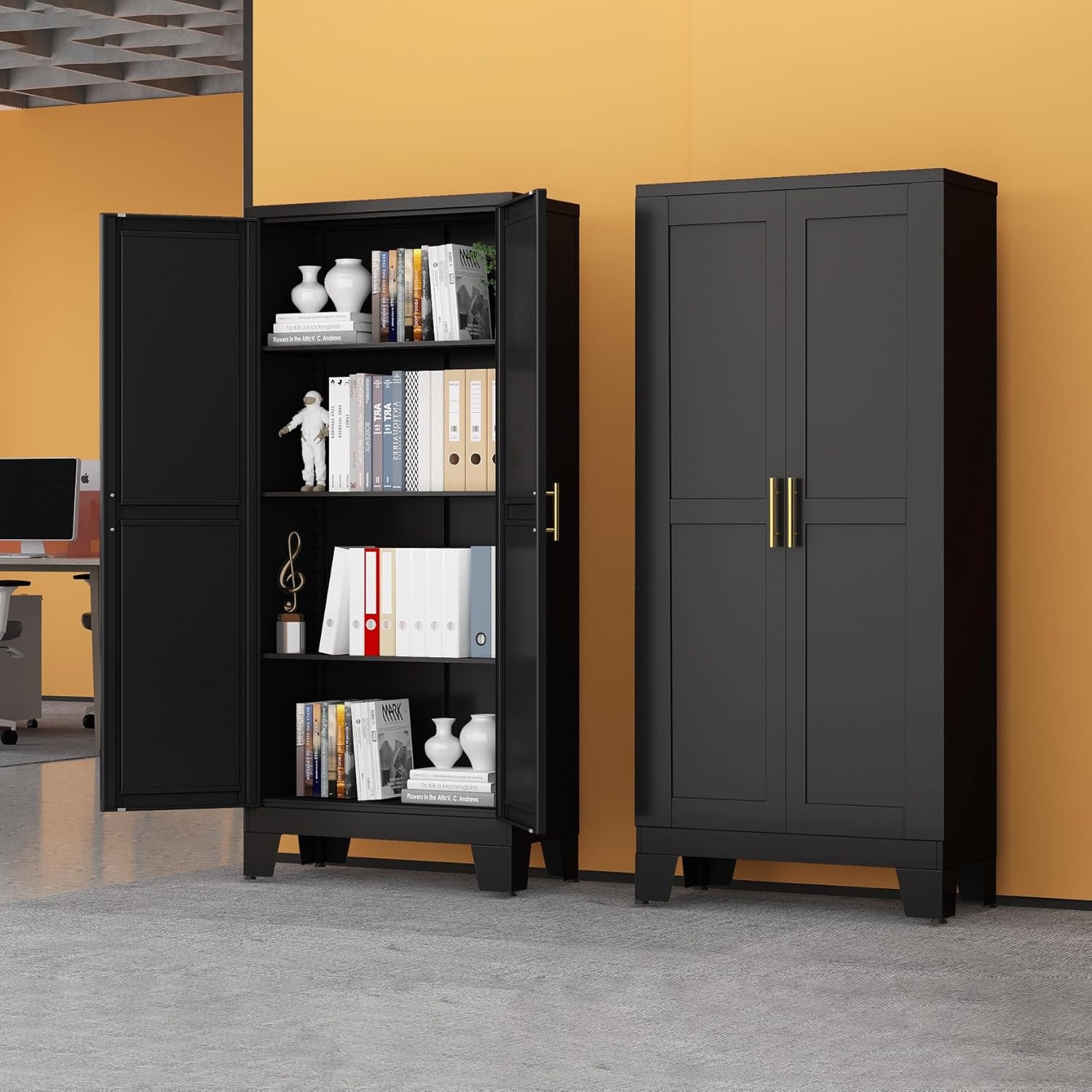 Black Metal Storage Cabinet, 6 - Home Office Shed avis et prix