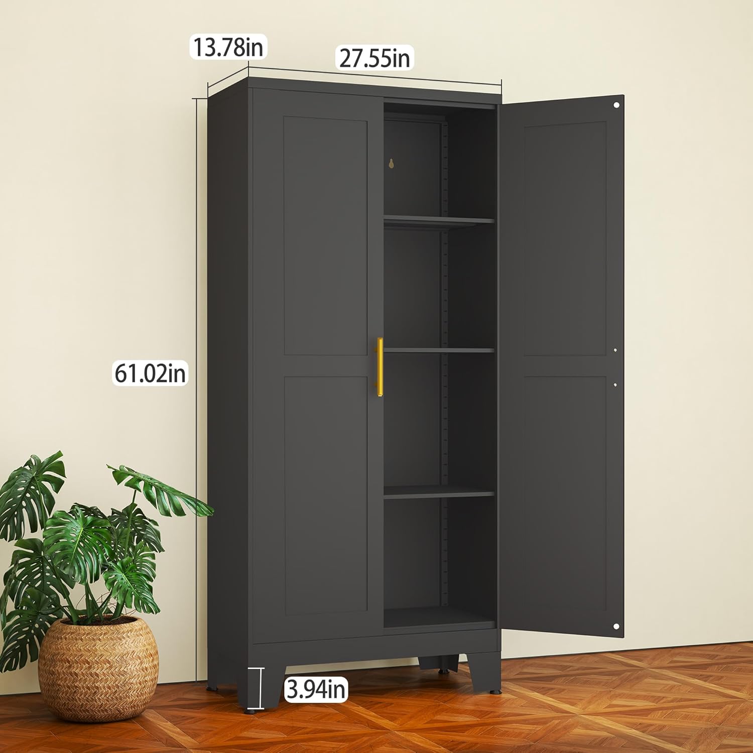 Black Metal Storage Cabinet, 6 - Home Office Shed avis et prix