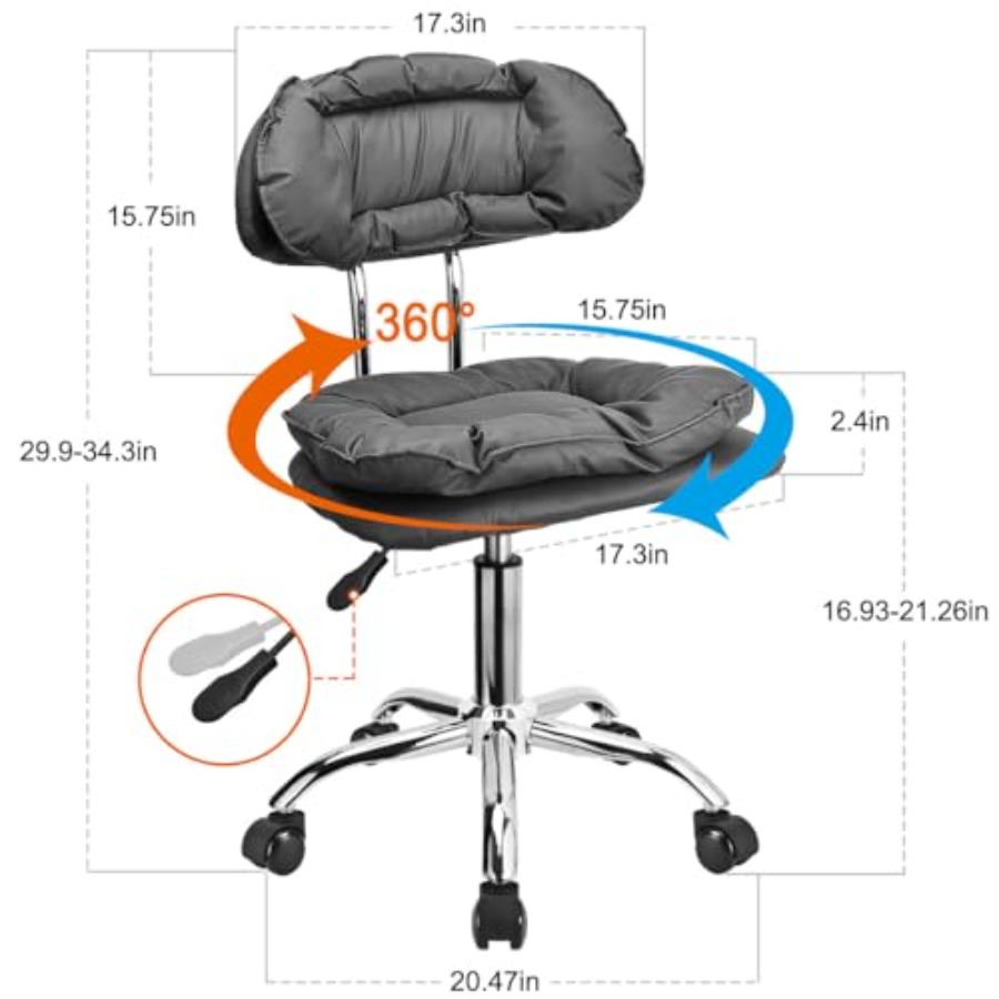 Rolling Stool Backrest Thick S - Home Office Free avis et prix