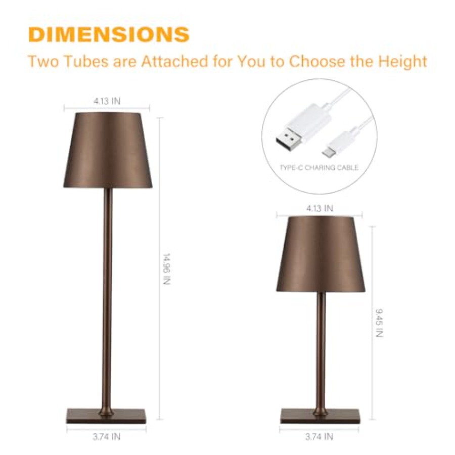 2 Pack Cordl Table Lamps, 3 Co - Desk Lamp Led avis et prix