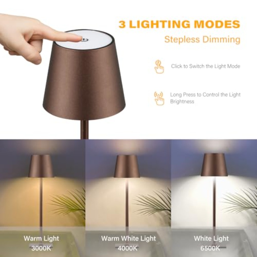 2 Pack Cordl Table Lamps, 3 Co - Desk Lamp Led avis et prix