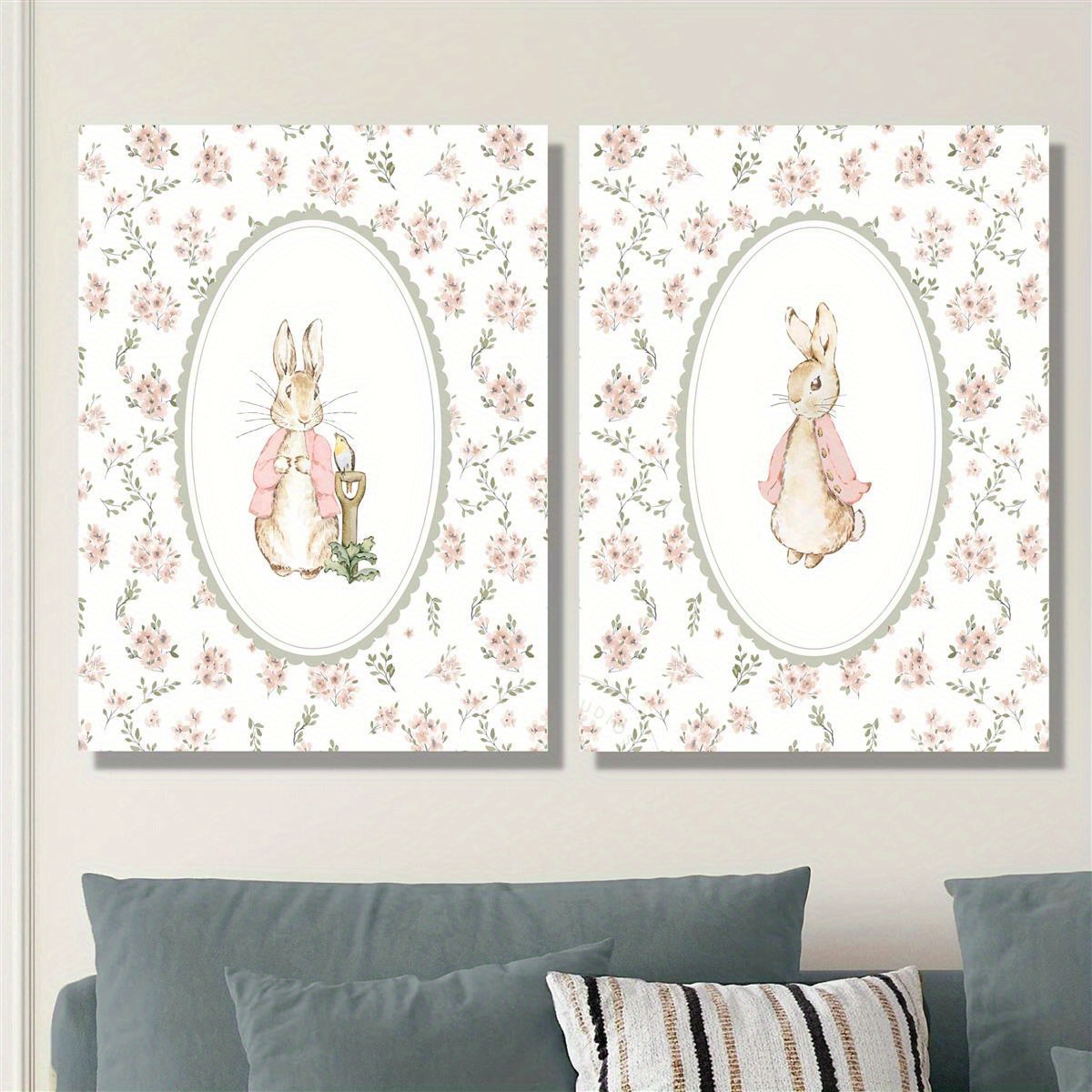 2pcs Retro Easter Rabbit Canva - Home Office For Two avis et prix
