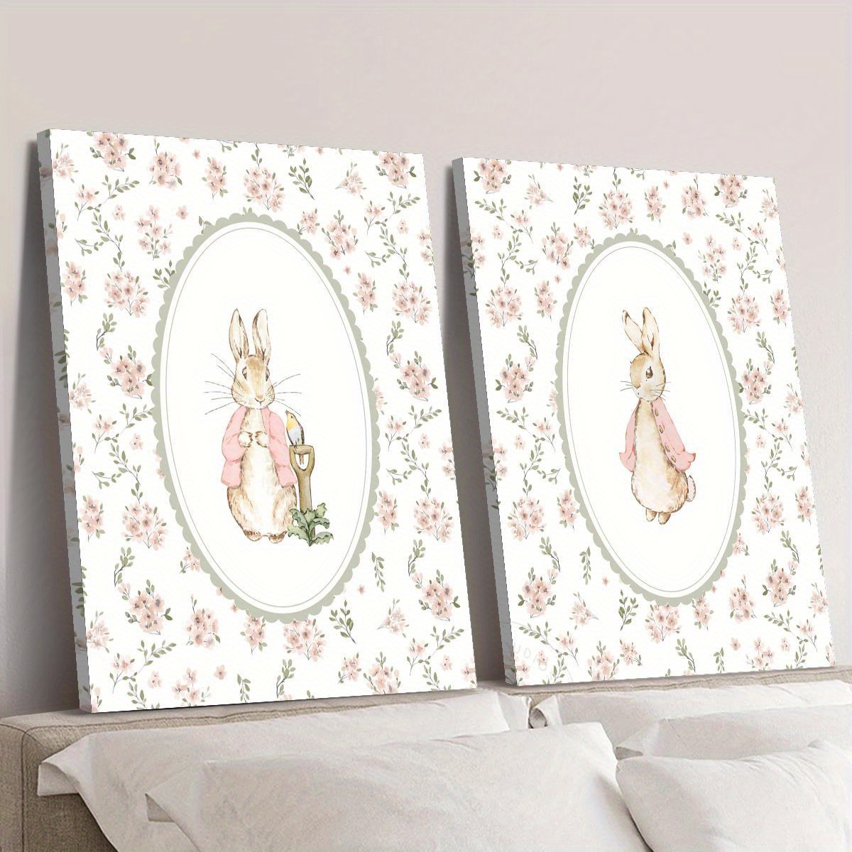 2pcs Retro Easter Rabbit Canva - Home Office For Two avis et prix