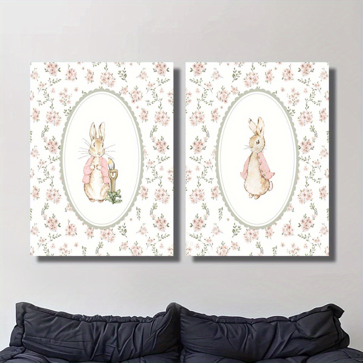 2pcs Retro Easter Rabbit Canva - Home Office For Two avis et prix