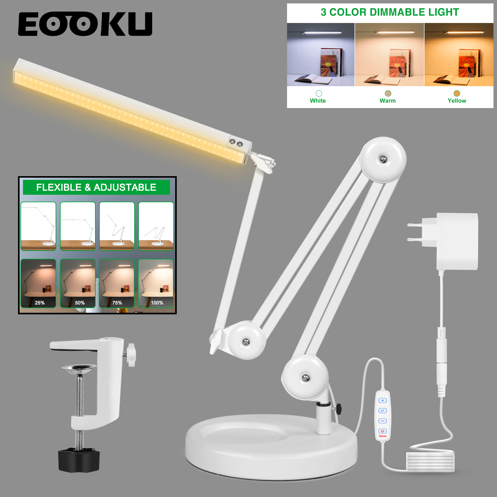 EOOKU EU/US 12V Table Lamp wit - Home Office Work Table avis et prix