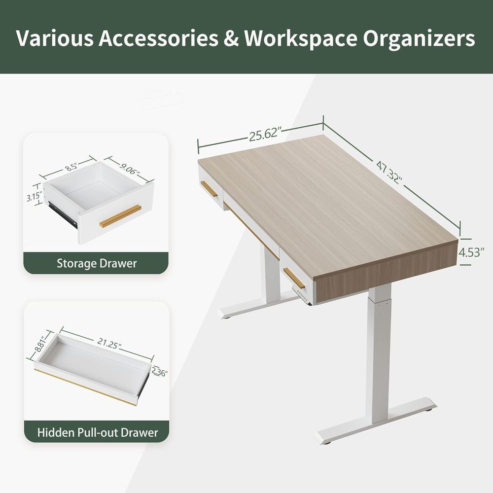 Electric Standing Desk, 3 Draw - Home Office Free avis et prix